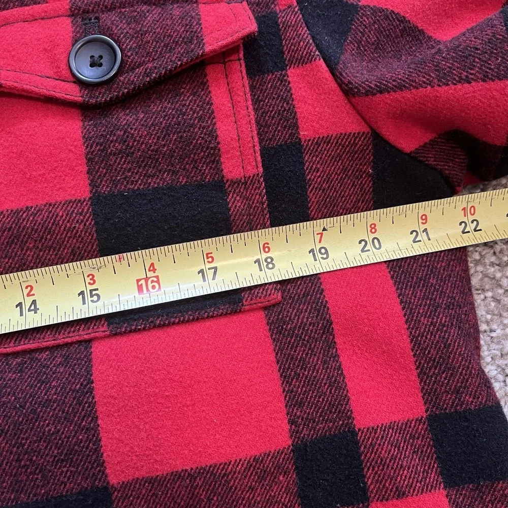 Old Navy Men's M Buffalo Plaid  Jacket‎ Sherpa Lined Chore Utility Wool Blend
